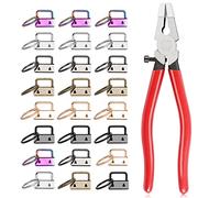 MaxAwe 50 PCS Key Fob Hardware Set, 1 Inch Keychain Hardware with Key Ring and Pliers Tool for Keychain Wristlet Clamp Webbing Fabric DIY Making Hardware Supplies