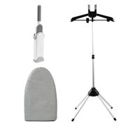 MaxAwe Steamer Stand, Foldable Clothes Drying Rack with Handheld Ironing Board+Gloves, Four-arm Retractable Steamer Hanger, Drying Hanger Can be Adjusted, Up to 160cm, Standing Hanging Rack for indoor