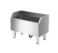 Maxbetip Floor Mount Mop Sink 304 Stainless Steel Commercial Freestanding Mop Basin Slop Sink with Drainage Holes & Pipes, for Laundry Room Farmhouse Indoor Outdoor Pet Cleaning
