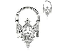 Maxbott 16G Septum Ring 8mm Hinged Segment Ring Hoop Daith Rook Conch Helix Tragus Nose Rings Surgical Steel Septum Clickers Ear Piercings Jewelry, 8 mm, Stainless Steel, stainless steel