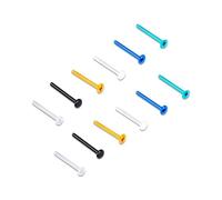 Maxbott 18g 16g Glass Nose Studs Retainer Nose Ring Stud Colorful Lip Rings Daith Rook Earrings Flexible Invisible Clear Nose Piercing Retainers 12PCS (1.2mm(16g)* 10mm)