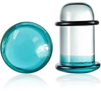 Maxbott 2 PCS Glass Ear Stretching Kit Glass Ear Plugs Tunnels Set (3mm-25mm) Complete Ear Gauge Kit for Safe & Comfortable Stretching Hypoallergenic Body Jewelry for Men & Women, 6mm(2G), Glass, no