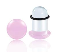 Maxbott 2 PCS Glass Ear Stretching Kit Glass Ear Plugs Tunnels Set (3mm-25mm) Complete Ear Gauge Kit for Safe & Comfortable Stretching Hypoallergenic Body Jewelry for Men & Women, 4mm(6G), Glass, no