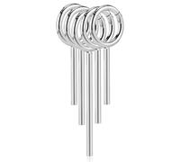 Maxbott 2PCS Ear Weights for Stretched Ears Heavy Weighted Gauges Stainless Steel Dangle Gauge for Women Men Ear Hanger Stretcher Piercings, 1.6*8mm, Stainless Steel, no gemstone