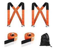 MAXBROTHERS 2 Person Carrying Strap, Multifunctional Lifting Belt for Furniture & Appliances, Orange Nylon Strap, Compatible with Passenger Car