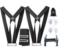 MAXBROTHERS Moving Straps(5" of Width), Lifting Straps for 2 Movers, Shoulder Moving Straps Perfect for Equipment, Appliances, Heavy Objects up to 800lbs, Safely and Easily Like a Pro, Black