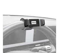 Maxby Steering Wheel Phone Holder Mount for Parked Use, Universal Clamp Fits Most Phones, 360° Rotating Adjustable Bracket, Quick Attach Detach, Hands-Free Viewing for Waiting and Meals in The Car