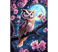 MAXBYE 5D Diamond Painting Art Kits for Adults, DlY Cute Owl Full Drill Diamond Art Gem Cross Stitch Easy Kits for Beginner, Animal Crystal Crafts Home Wall Decor Birthday Gift 30x40 cm