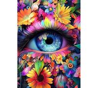 MAXBYE 5D Diamond Painting Kits, Diamond Art Kits Flowers Eyes Round Full Drill Gem Cross Stitch for Adults Beginner, DIY Crystal Art Craft Home Wall Decor Birthday Holidays Gifts 30x40cm