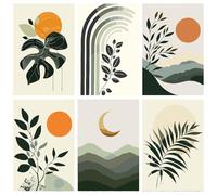 MAXBYE 6 Packs Paint by Numbers Kits for Adults, Green Leaves Painting by Number Without Frame Beginners, Easy Adults Oil Painting Kits on Canvas Acrylic Pigment Home Wall Decor Holiday Gifts 20x30 cm