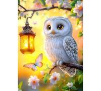 MAXBYE Cute Owl Diamond Painting Kits, 5D Flower Diamond Art Kits Round Full Drill Crystal Cross Stitch for Adults Beginner, DIY Gem Art Craft Home Wall Decor Creative Gifts 30x40cm