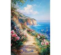 MAXBYE Diamond Painting Kits for Adults, 5D Seaside Path Diamond Art Kits Round Full Drill Gem Cross Stitch Beginner, DIY Flowers Crystal Art Craft Home Wall Decor Holidays Gifts 30x40cm
