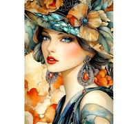 MAXBYE DIY 5D Diamond Painting Arts Kits for Adults, Beautiful Vintage Lady Diamond Painting Kits Round Full Drill Crystal Pictures Arts Crafts Diamond Cross Stitch Painting Home Wall Decor 12x16 Inch