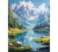 MAXBYE Paint by Numbers for Adults Landscape, Painting by Number Kits on Canvas Without Frame Beginners, Mountains DIY Pigment Oil Paintwork for Home Wall Decor Fun Gifts 16x20 inch