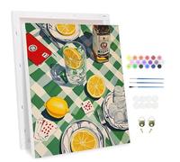 MAXBYE Paint by Numbers for Adults with Frame Poker, Painting by Numbers Canvas Kits Lemon for Beginners, DIY Adult Paint by Number Pigment Drawing for Home Wall Decor Art Crafts Gifts 30x40 cm