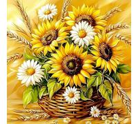 MAXBYE Sunflower Diamond Painting Kits, Diamond Art Kits for Adults, 5D DIY Flower Gem Art Cross Stitch for Beginner, Diamond Painting Full Drill Crystal Craft Gifts Home Wall Decor 30x30cm