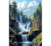MAXBYE Waterfall Diamond Painting Kits, 5D Diamond Art Kits for Adults, DIY Valley Gem Art Cross Stitch for Beginner, Diamond Painting Full Drill Crystal Craft Gifts Home Wall Decor 30x40cm