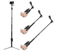MAXCAM Selfie Stick Tripod Extension Rod for DJI Osmo Action 5/4/3, 90CM Aluminum Alloy Extension Rod + Aluminum Alloy Tripod.