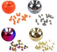 Maxcatch 100PCS Tungsten Fly Tying Bead Head for Nymph Fly Fishing Ball Beads Materials 2.0/2.4/2.8/3.3/3.8/4.6mm (Color Assortment A （25PCS PER COLOR）, 3.3mm-100PCS)