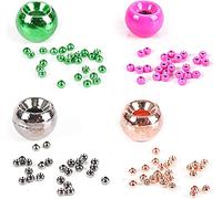 Maxcatch 100PCS Tungsten Fly Tying Bead Head for Nymph Fly Fishing Ball Beads Materials 2.0/2.4/2.8/3.3/3.8/4.6mm (Color Assortment B （25PCS PER COLOR）, 3.8mm-100PCS)