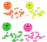 Maxcatch 100PCS Tungsten Fly Tying Bead Head for Nymph Fly Fishing Ball Beads Materials 2.0/2.4/2.8/3.3/3.8/4.6mm (Color Assortment C （25PCS PER COLOR）, 3.3mm-100PCS)
