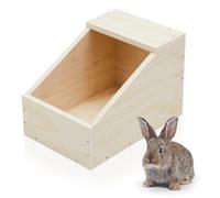 Maxcheck 1 Pack Wood Rabbit Nesting Box, 18x12x12 Inch Wooden Hutch Hideout for Breeding, Natural Burrow Den Alternative for Rabbits & Small Animals