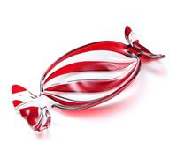 Maxcheck 1 Pcs Holiday Candy Dish Peppermint Tray Green and Red Glass Platter Candy Bowls Crystal Glass Fruit Plates for Serving Party Cookie Snack Storage (Short,Red)