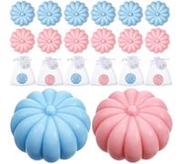 Maxcheck 12 Sets Pumpkin Soap, Gender Reveal Party Favors, Pink or Blue, Includes Personalised Pumpkin Soap Labels, Organza Bag for Him, Boy or Girl