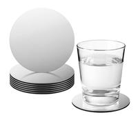 Maxcheck 6 Pcs Gold Silver Stainless Steel Coasters Bulk 4 Inches Metal Mirror Round Modern Coasters for Wedding Drinks Coffee Table Glass Mug Cup Teacup Party Supplies (Silver)