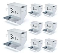 Maxcheck 8 Pcs Rabbit Feeder for Cages Bulk Small Animal Food Dispenser with Lid Metal Rabbit Feeders Outside for Guinea Pig (7.7 Inches,Silver)