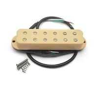 MAXCHEER 12 Adjustable Pole Piece Mini Humbucker ST Single Coil Pickup Size 9K 4 Conducts Output Coil Splitting Pickup(Cream)