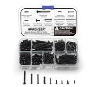 MAXCHEER 270pcs Guitar Screw Kit,Telecaster Kit, Pickguard Screws,Switch Plate Screws,Tuner,Machine Head, Neck Plate,Pickup,Bridge, Guitar Repair Parts for Fender/Tele/Strat/Sq (Black)
