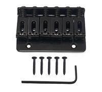 MAXCHEER 65MM Metal Fixed Hardtail Saddle Bridge Top Load Guitar Tailpiece For 6 string electric guitar or strat guitar (Black)