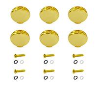 MAXCHEER 6PCS Metal Big Square Shape Guitar Tuning Peg Tuners Machine Head Replacemen Buttons knob Handle Tip (Gold Oval)