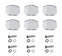 MAXCHEER 6PCS Metal Small Square Shape Guitar Tuning Peg Tuners Machine Head Replacemen Buttons knob Handle Tip (Chrome Small)