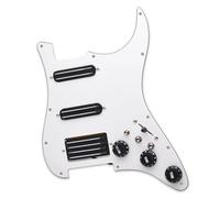 MAXCHEER SSH-Coil Splitting Electric Guitar Pickguard Two Mini Humbucker + ONE 4 Coil Pickup High Output-(9K/9K/18K) Loaded Prewired Scratchplate (White, SSH)