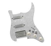 MAXCHEER SSH-Coil Splitting Electric Guitar Pickguard Two Mini Humbucker + ONE 4 Coil Pickup High Output-(9K/9K/18K) Loaded Prewired Scratchplate (Pearl White, SSH)