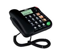 Maxcom KXT480BB UK Fixed Line Big Button Corded Phone with LCD Display and Direct Photo Memory Buttons - Black