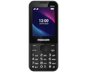 Maxcom MM248 4G Dual Sim Feature Phone, 2.4 Inch Display, VoLTE, SIM Free, Pay As You Go Phones, Senior Mobile Phones, Basic Mobile Phone, Strong 1000mAh Battery, UK Plug, Black