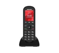 Maxcom MM39D-SE Cordless Mobile Desk Phone for Home and Office use with SIM Card - No Landline Required 2.4" Screen USB-C Desktop Charger - UK Plug - Black