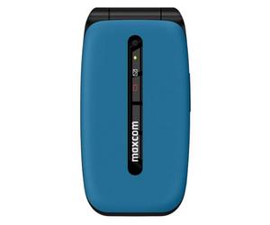 Maxcom - MM828 - Mobile Flip Phone - 4G VoLTE - Easy to Read 2.4" Screen - SOS Button - Phones for the Elderly - Long Battery Life - Dual SIM - Unlocked and SIM Free - USB-C - Blue