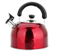 MAXCOOK 3.75 Quart/4L Whistling Tea Kettle,Stainless Steel Teakettle Teapot for Stovetop,Vintage Tea Kettles with Touch Ergonomic Handle(Red)