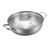 Maxcook 3-Layer 304 Stainless Steel Double-Flavor Hot Pot - With Glass Lid - 32cm 32 cm