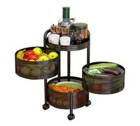 Maxcook 4-Tier Rotatable floor standing storage rack (Round baskets,Multi-functional Organizer