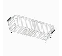 Maxcook Dish Drying Rack in Sink Over The Sink Colander Strainer Basket 304 Stainless Steel Expandable Colander Strainer Middle Size For Strain, Drain, Rinse Vegetables, Fruits, 29-44*15.5*10.5cm MCZW