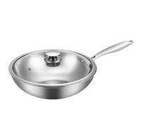 Maxcook Tri-Ply 304SS Wok With Lid 28cm MCC7911