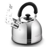 MAXCOOK Whistling Tea Kettle, 3.17 Quart/3L Stainless Steel Tea Pot, Stove Top Tea Kettle，Induction Teakettle with Anti-Heat Handle (Mirror Polish)