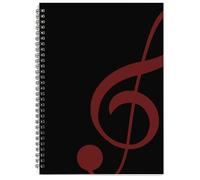 MAXCURY Blank Sheet Music Composition Manuscript Staff Paper Art Music Notebook Black 100 Pages 26x19cm (Black/Fuchsia)