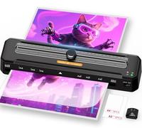 MAXDONE Laminator, A3 Laminator Machine Thermal & Cold with Built-in Cutter, 10 Laminating Pouches & Corner Rounder Set, 90s Fast Warm Up, No Bubbles for Home Office School Use