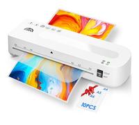 MAXDONE Laminator Machine A4 Laminators - Thermal and Cold A4 Laminator Machine with 10 Laminating Pouches, Laminating Machine 80-125 Mic and 90-s Warm Up A4/A5/A6 for School Home (White)